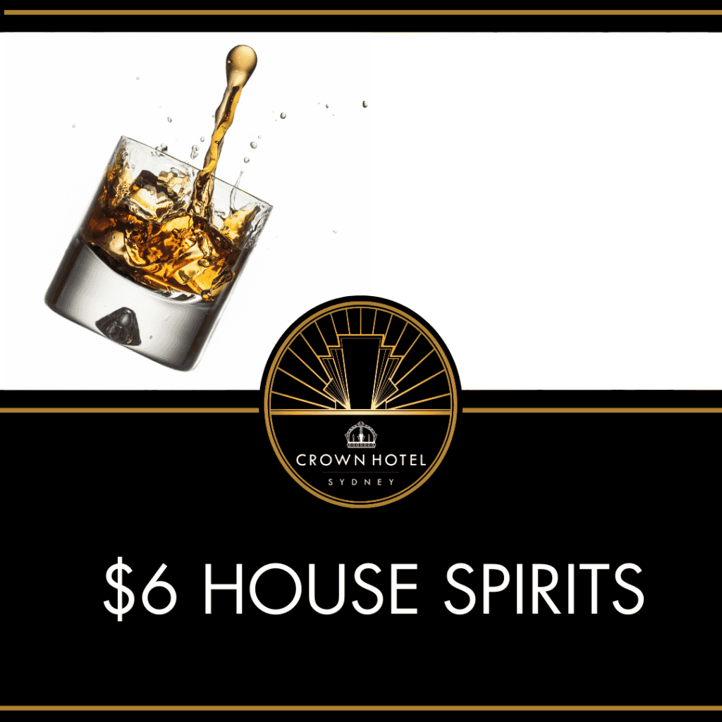 Promotional image for our $6 House Spirits Promo.